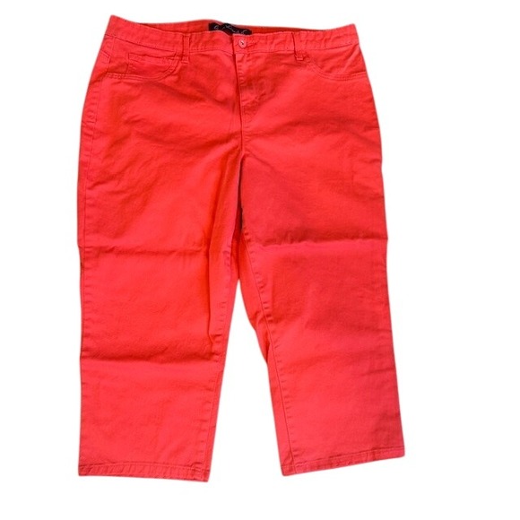 Gloria Vanderbilt Women's Red Sadie Capri Stretch Jeans Pants 16 - Picture 1 of 7